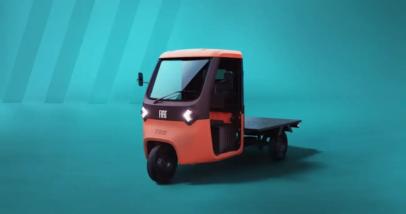 FIATProfessionalTRIS Flatbed O futuro da mobilidade é pequeno e tem três rodas: conheça o Fiat TRIS elétrico