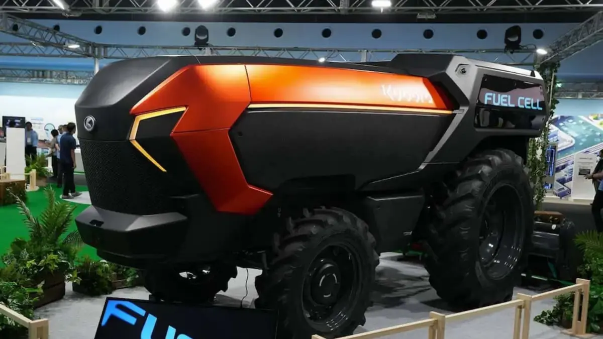 kubota tractor Japão apresenta o primeiro trator movido a hidrogênio com direção autônoma